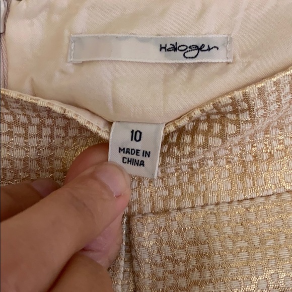 Halogen Gold Patterned Skirt, Size 10 - Picture 3 of 5